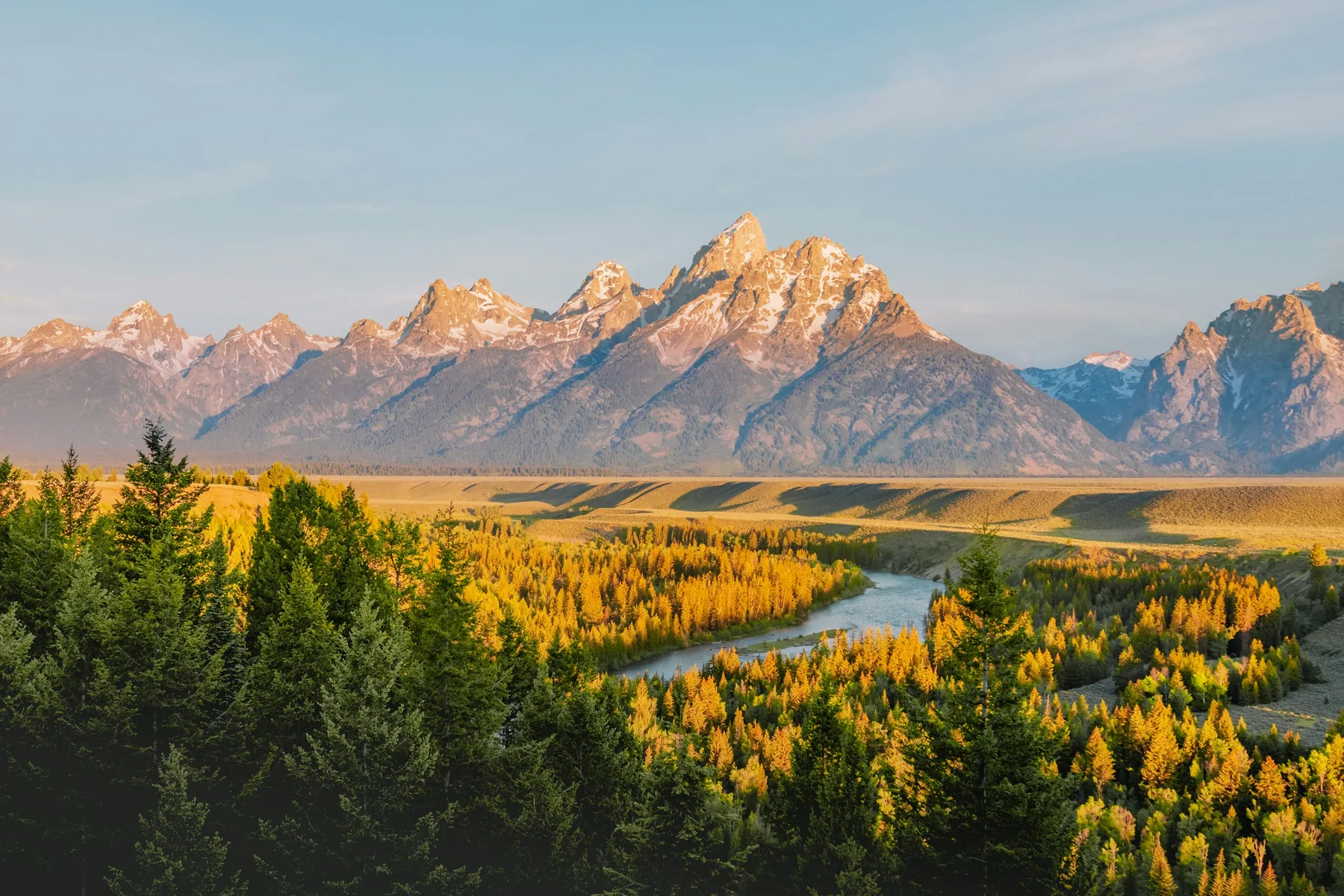 Grand Teton mountains in a Wyoming landscape